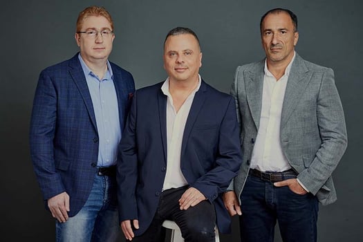 מימין לשמאל: יוג׳ין גרינברג, דורון גוהר ודימיטרי גייזרסקי, צילום: אמיר יהל